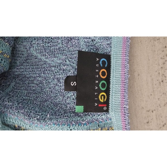 COOGI Australia Y2K Knit Maxi Dress Size S Open Back Lace Up Merc Cotton - Picture 6 of 9